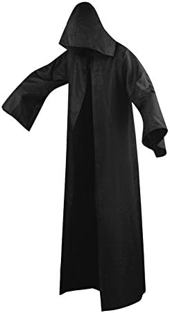 Men Women Hooded Robe Cloak Cape Party Halloween Vampire Cosplay Fancy Dress (XL)