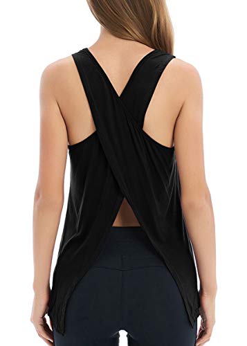 image for Fihapyli Women's Yoga Tanks Active Tops Cross Back Yoga Shirt Activewe