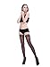 HONENNA Sexy Striped Thigh High Stay Up Silicone Sheer Stockings (Large, Black)