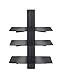 VonHaus 3X Black Floating Shelves with Strengthened Tempered Glass for DVD Players/Cable Boxes/Games Consoles/TV Accessories