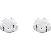 Cute Puppy Mini Stud Earrings 925 Sterling Silver Tiny Dog Animal Pet Cartilage Tragus Small Studs Earrings Hypoallergenic Lovely Birthday Jewelry for Women Daughter
