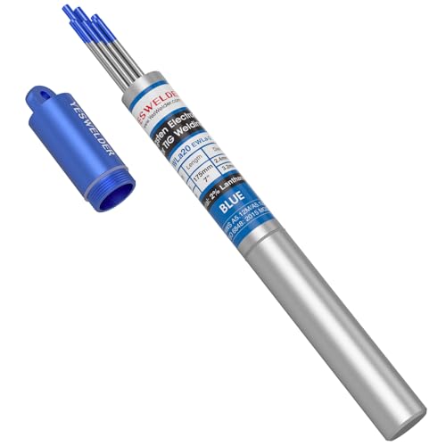 YESWELDER 10-pk TIG Welding Tungsten Electrode Rod 2.0% Lanthanated (Blue, WL20) Assorted Size 3/32" (5-pk) and 1/8" (5-pk) by 7" Length