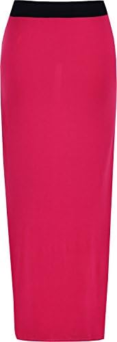 Ladies Elasticated Full Length Stretchy Jersey Womens Plain Maxi Skirt
