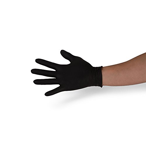 image for AMD Ritmed Extra Tough Thick Black Nitrile Gloves for Heavy Duty Work,