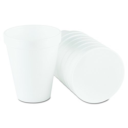 Dart 10J10 Foam Drink Cups, 10oz, White, 25 per Bag (Case of 40 Bags)