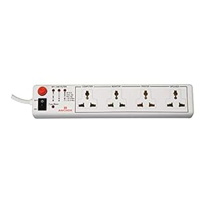Anchor by Panasonic Spike Guard 4-Way Socket with Single Switch (White), 240 V, 1440 Watt