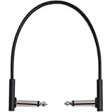 RockBoard PC-F-20 FLAT Patch Cable black, 2x w/right angle - 20 cm