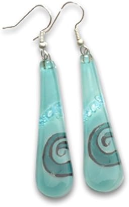 Hand Crafted Artisan Fused Art Glass Earrings - Dangling Earrings Glass with nyckel free fish hoooks.