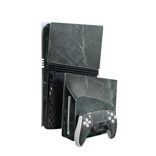 Skin Compatible with PlayStation 5 Pro Bundle + Disc Drive for PS5 - Green Marb…