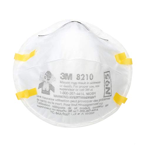 3M 8210 N95 Classic Disposable Particulate Cup Respirator, Standard (8 Boxes of 20)