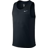 Men's Nike Dri-FIT Miler Running Singlet Black/Reflective Silver Size Medium