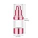 Lil Ray 0.5 oz Refillable Airless Pump Bottle, Travel Lotion Container, Plastic Cosmetic Dispenser (6PCS,Rose Red)