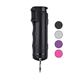 SABRE Flip Top Red Pepper Gel with Key Case and Finger Grip, 25 Bursts and 12-Feet (4M) Range (Black)