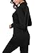 BAISHENGGT Women's Casual Shawl Collar Button Tunic Top Medium Black