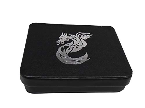 Dice Display and Storage Case - Silver Celtic Knot Dragon Design