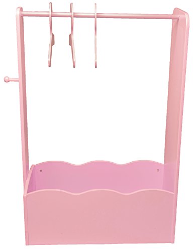 MMP Living Dress up Center with Full Length Mirror, knob and 3 Hangers - Pink, 3 feet Tall