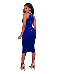 Rela Bota vestido de fiesta sexy sin mangas con cremallera para mujer