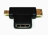 EpicDealz 2 Packs Gold Plated HDMI 2in1 T-Adapter Connector Female To Mini HDMI Male And Micro HDMI Male Converter Adapter