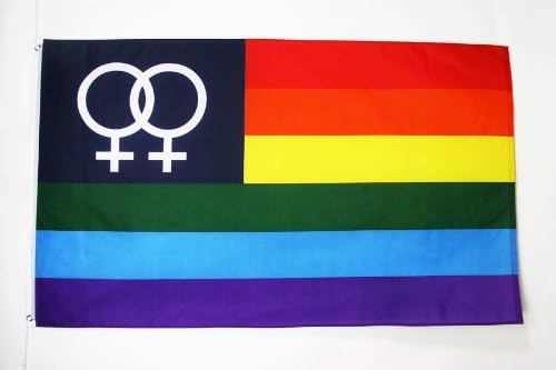 AZ FLAG - Rainbow Double Venus Flag - 2x3 Ft - 100D Polyester Lesbian Pride Banner with Two Metal Grommets - Fade Resistant - Vivid Colors - 2' x 3' Feet - 90x60 Cm