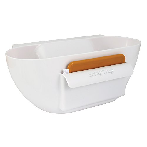 KitchenArt18530COM Scrap Trap with Scraper, Plastic, White