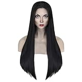 shecool Black Wig for Costume Women 27'' Long Black