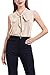 AUQCO Women's Chiffon Blouse Business Button Down Shirt for Work Casual with Long Sleeve/Sleeveless Beige