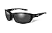 Wiley X Brick Sunglasses, Polarized Smoke Grey, Gloss Black