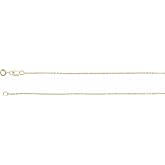 Sonia Jewels Solid 14k Yellow Gold 1mm Diamond-Cut Cable Chain Necklace Bracelet 7"