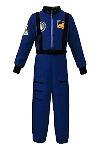 Kids Astronaut Costume - Space Suit Jumpsuit With Hat & Gloves For Halloween & Role Play (Age 3-10)