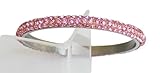 Bangle Bracelet with 3 rows of Sparkly Bling Bling Crystal Rhinestones: Baby Pink