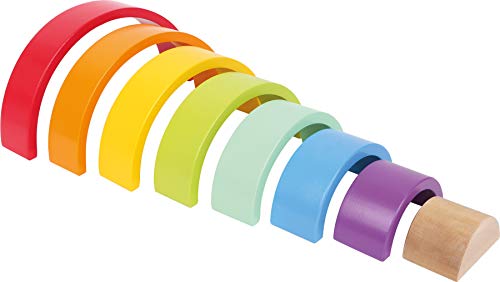 Small Foot Holzbausteine Großer Regenbogen aus Holz, Stapelspiel für Feinmotorik, ab 12 Monaten, 6969 Toys, Bunt – Bild 7