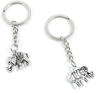 30 Pieces Keyring Key Ring Q5VZ3 Thai Elephant Keychain Automotive Car Door Key Tags Findings Charms Chains