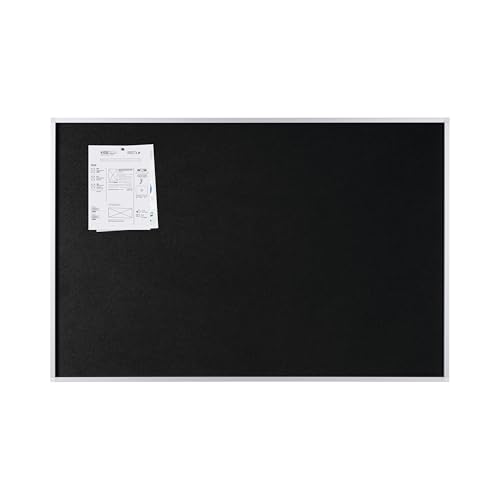 Bi-Office New Generation Black Felt Notice Board, 60 x 45 cm, Aluminium Frame