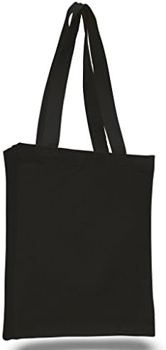 Sets of Heavy Canvas Plain Tote Bags, Book Bags, Canvas Tote Bags (1, Black)