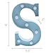 Barnyard Designs Metal Marquee Letter S Light Up Wall Initial Nursery Letter, Home and Event Decoration 9” (Baby Blue)