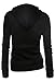 DJT Womens Casual Oblique Zipper Hoodie Jacket Coat Medium Black