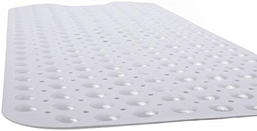 Tike Smart Extra-Long Non-Slip Bathtub Mat 39”x16” (for Smooth/Non-Textured Tubs Only) Safe, Clean, Anti-Bacterial, Machine-Washable, Superior Grip&Drainage, Vinyl Bath Mat, Opaque White … - Thumbnail 7