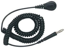 DESCOBrand 09682 Coiled Ground Cord, 4 mm Socket, 20', with Resistor