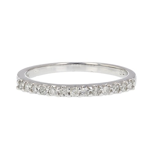 Vir Jewels 1/5 cttw Pave Diamond Wedding Band in 14k White Gold in Size 6.5 - Thumbnail 3