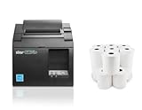 Square POS Register Compatible Star Micronics TSP143IIILAN 39464910 Thermal Network Ethernet LAN Receipt Printer and 10 Rolls of Epsilont Thermal Receipt Paper 3-1/8 x 230ft (Black)