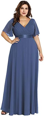 Alisapan Womens Plus Size Bridesmaid Dress Chiffon Long Formal Evening Prom Dresses 9890