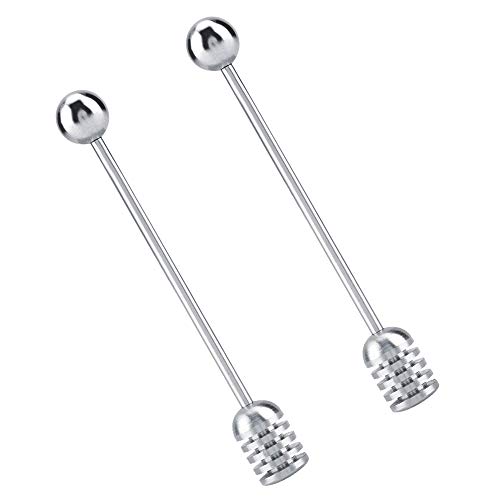 Honey and Syrup Dipper 2 Pack Stick Stainless Steel Dipper Stick Server for Honey Pot Jar Containers Honey and Syrup Dipper 2 Pack Stick Stainless Steel Dipper Stick Server for Honey Pot Jar Containers