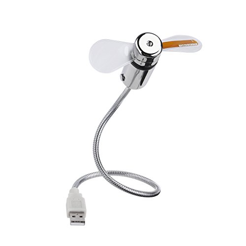 PIXNOR Flexible Mini USB LED Cooling Flashing Fan with Programmable
