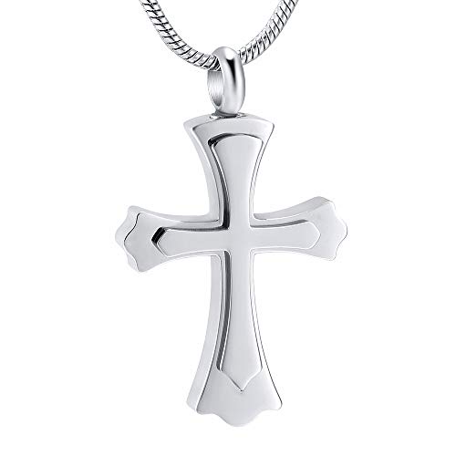 image for memorial jewelry Stainless Steel Cross Memorial Cremation Ashes Urn Pe