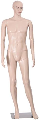 NEW Goplus Male Mannequin Plastic Realistic Display Head Turns Dress Form w/ Base, Male full body realistic mannequin