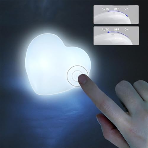 Générique Lot de 2 Lumière de détection Tactile Sac à Main en Forme de Coeur, lampe LED automatique à capteur tactile, veilleuse en forme de cœur, lampe de sac à main Saint-Valentin (1pc)