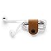 Twelve South CableSnap | 3pk, Full-grain leather cord organizers/cable management for travel, work and home (cognac)