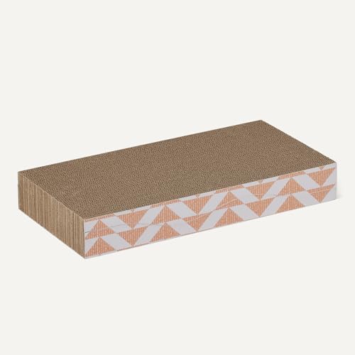 Rascador para Gatos, Rascador para Gatos de Interior con Hierba Gatera, una Sola Capa con Curva, 41,9 x 20,6 x 4,1 cm, Paquete de 2