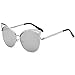 SojoS Fashion Cat Eye Style Metal Frame Women Sunglasses Lady Glasses SJ3163 With Silver Frame/Silver Mirrored Lens