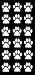 AMIART Cat Paw Print Vinyl Sticker - White - 18 Count - Size of Cat Footprint - Indoor/Outdoor